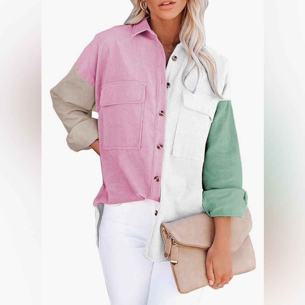 Corduroy Color Block Shirt
